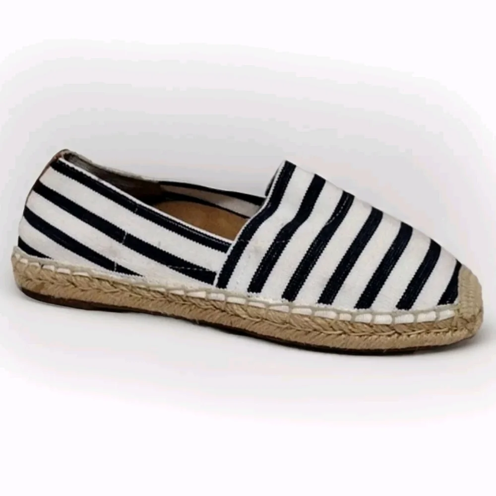 Vionic Valeri Striped Espadrilles Womens Slip-On Beach Flats US 6.5 Arch Support